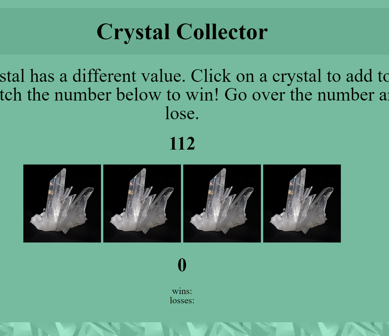 Crystal Collector Game